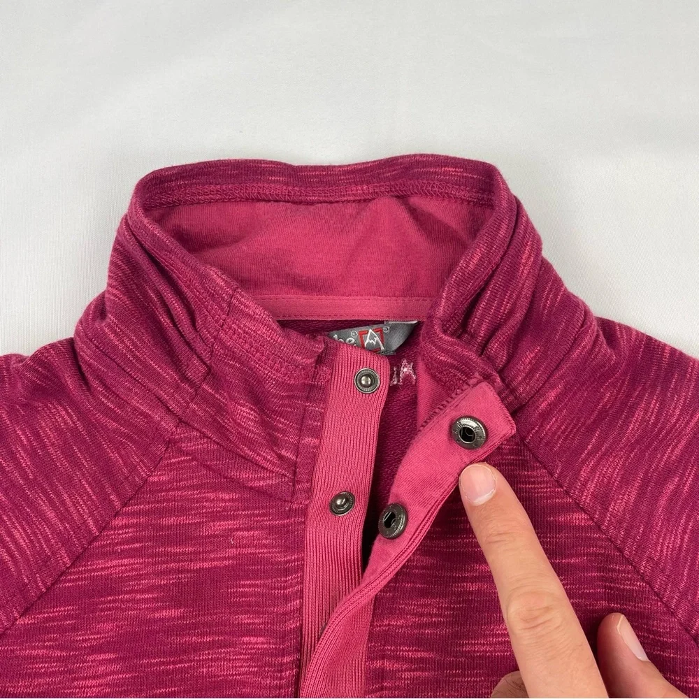 Avalanche Sweatshirt Womens Small Pink Two Tone 1/4 Button Pullover Jacket - Picture 3 of 9